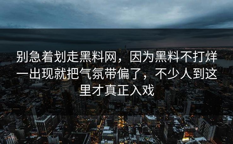别急着划走黑料网，因为黑料不打烊一出现就把气氛带偏了，不少人到这里才真正入戏