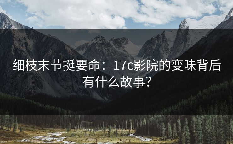 细枝末节挺要命：17c影院的变味背后有什么故事？