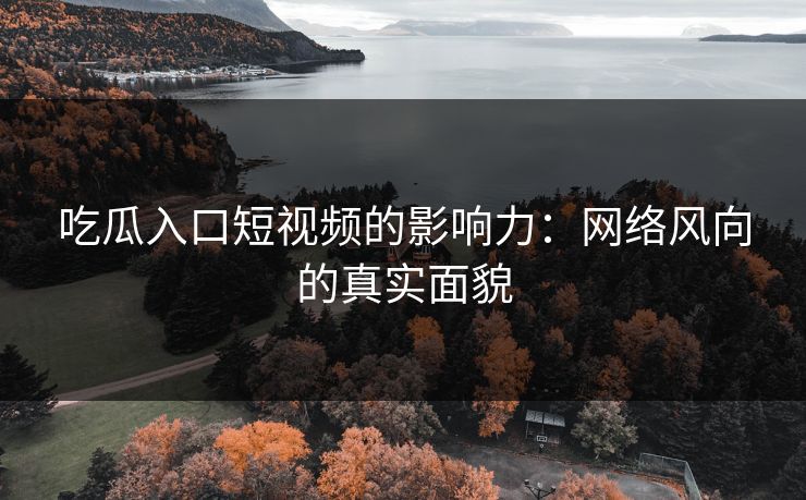吃瓜入口短视频的影响力：网络风向的真实面貌